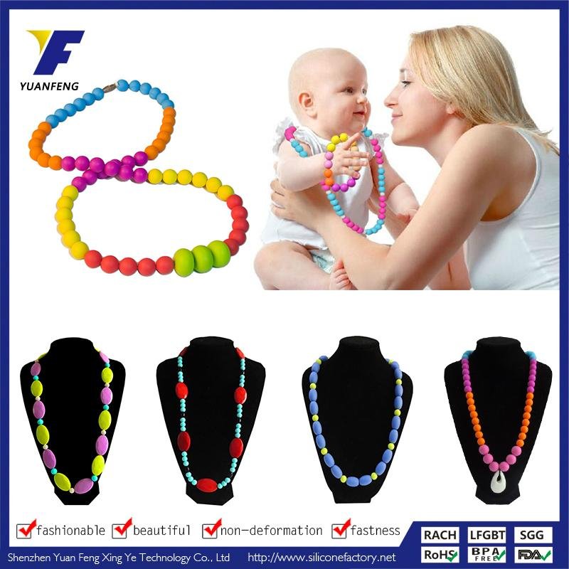 Food Grade Silicone Teething Necklace for Baby Chewing 3