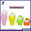 BPA Free Fruit Infuser Bottle Pink Plastic Collapsible Water Bottle 2