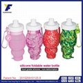 BPA Free Fruit Infuser Bottle Pink Plastic Collapsible Water Bottle 4