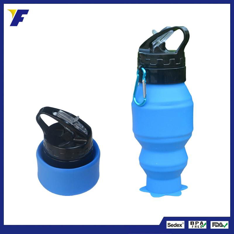 2017 Christmas Gifts Silicone Collapsible Water Bottle for Kids