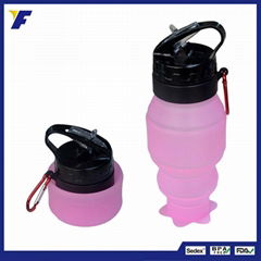  New Style Baby BPA Free Silicone Water Bottle with Foldable