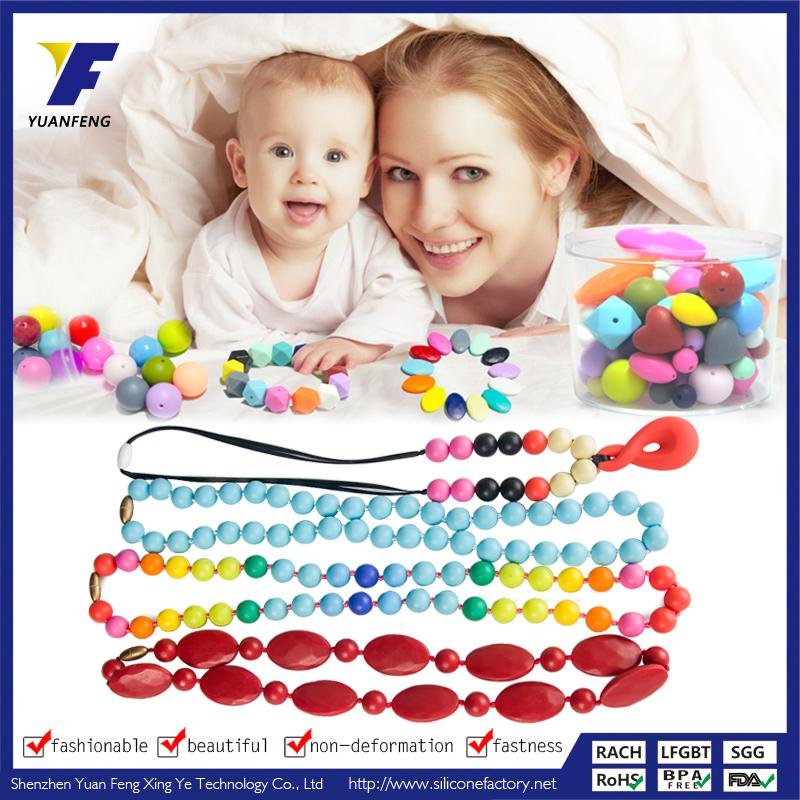 Wholesale best baby teething necklace for baby toys 3