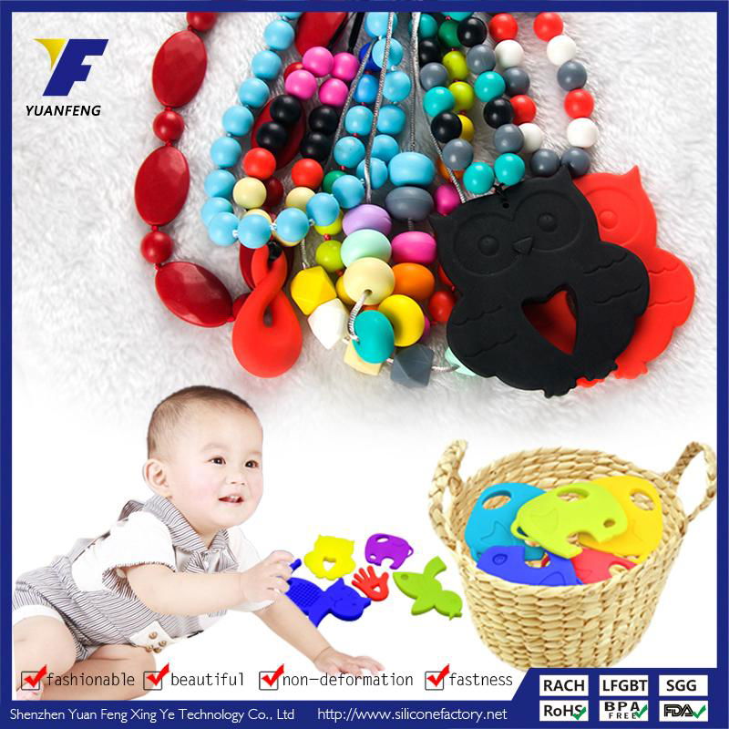 Wholesale best baby teething necklace for baby toys 5