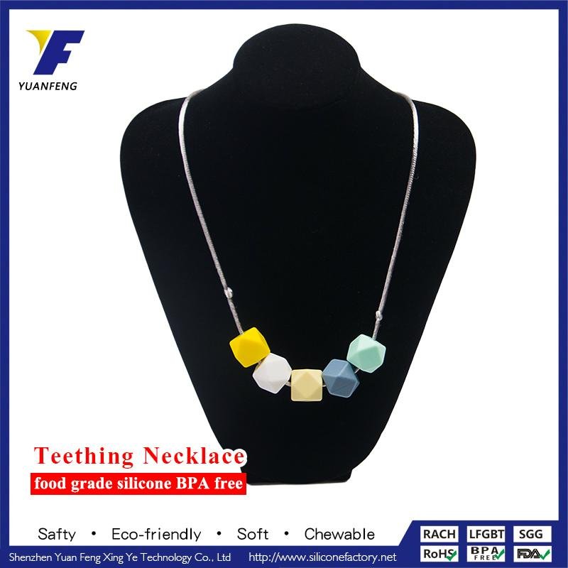 Fashionable Silicone Teething Necklace for Baby 2