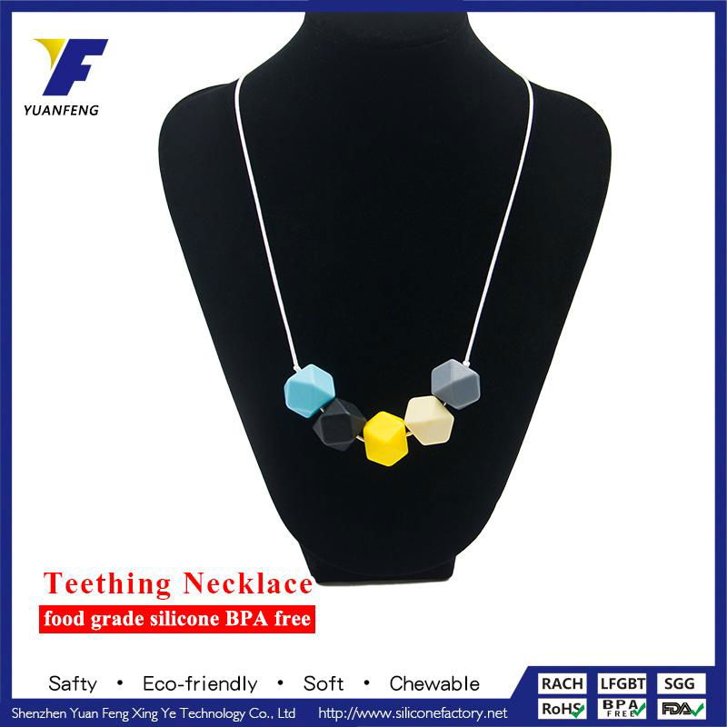 Fashionable Silicone Teething Necklace for Baby 3