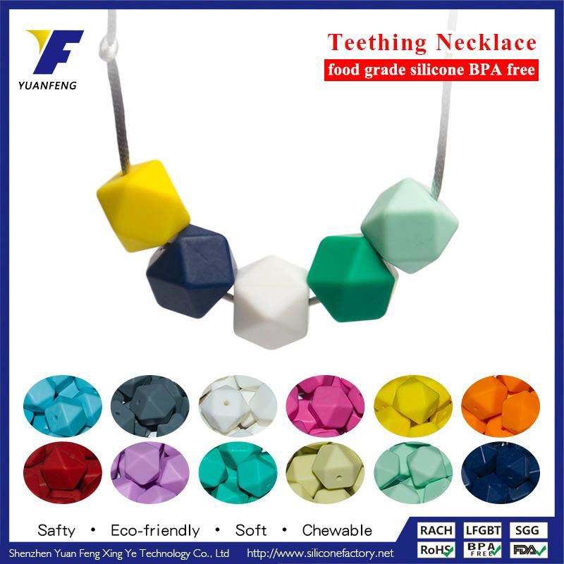 Fashionable Silicone Teething Necklace for Baby 4