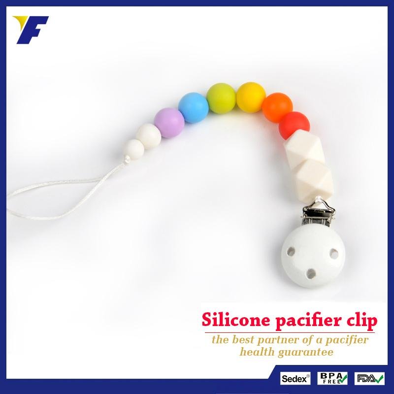 Hot Selling Silicone Materical Baby Pacifier Clips Chain for Kids