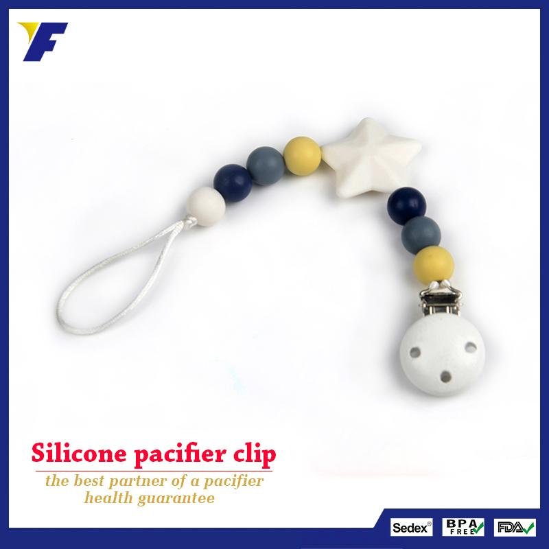 Hot Selling Silicone Materical Baby Pacifier Clips Chain for Kids 2