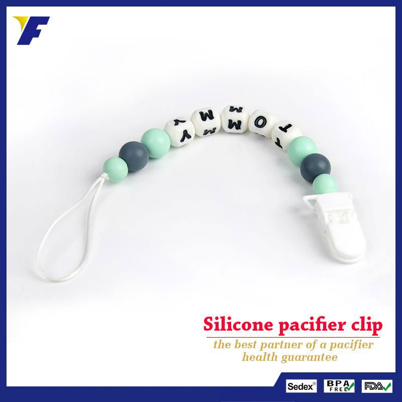 Hot Selling Silicone Materical Baby Pacifier Clips Chain for Kids 3