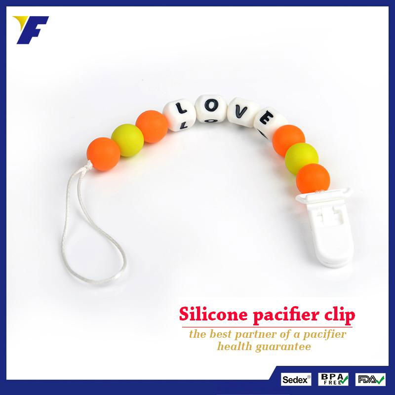 Hot Selling Silicone Materical Baby Pacifier Clips Chain for Kids 5