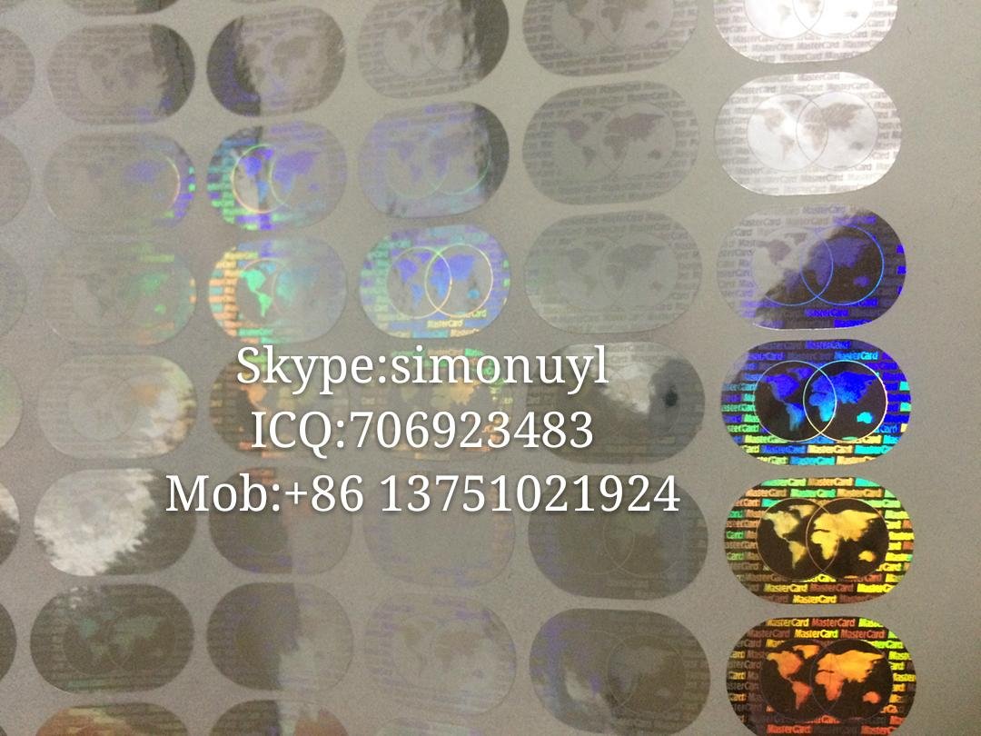 Silver and gold globe holography sticker mastercard sticker for saler hologram 2