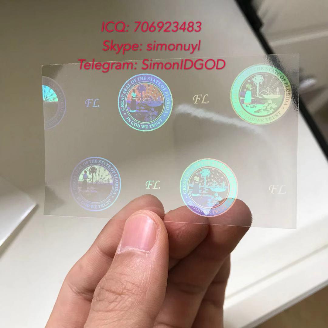 3D Florida FL Michigan Louisiana Georgia state ID overlay hologram free shipment