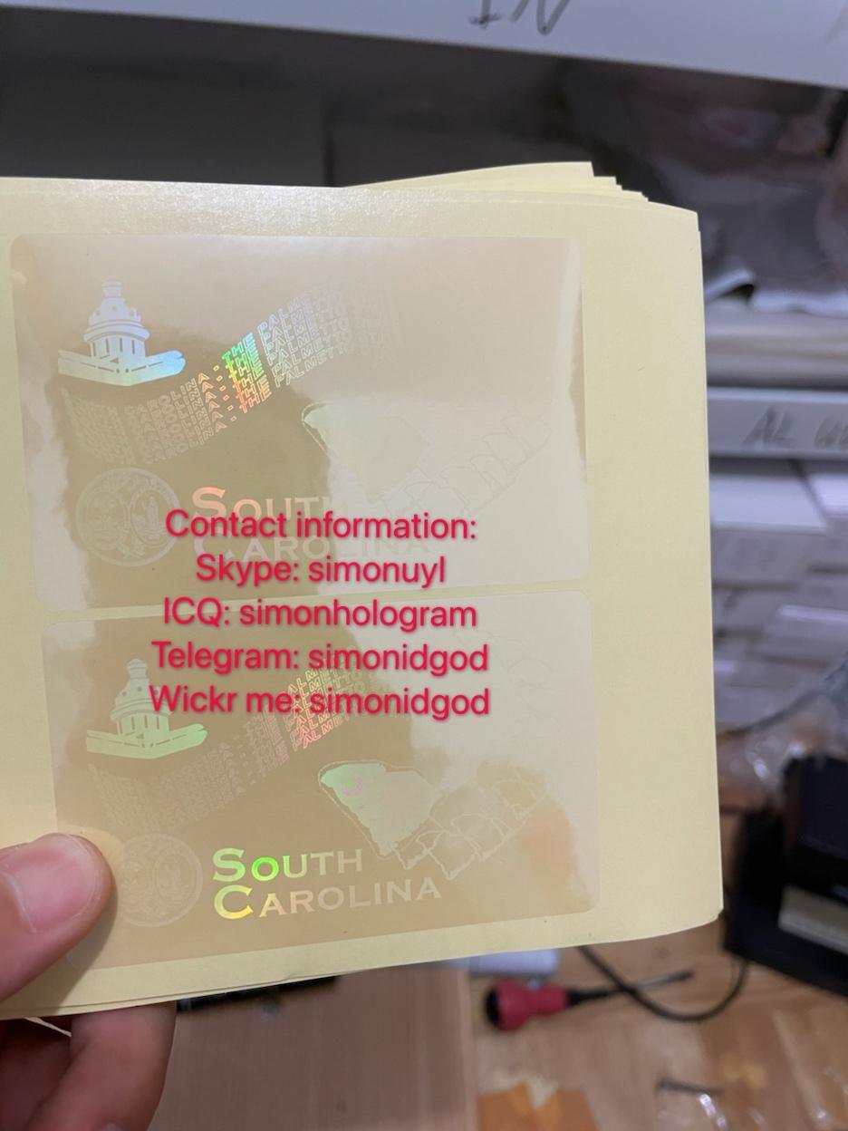 nSC New SC ID DL hologram overlay sticker uv card nSouth Carolina ID template 3