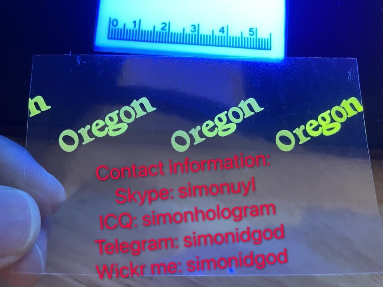 Oregon OR OVI hologram sticker with UV for OR Oregon ID Driver lice 3