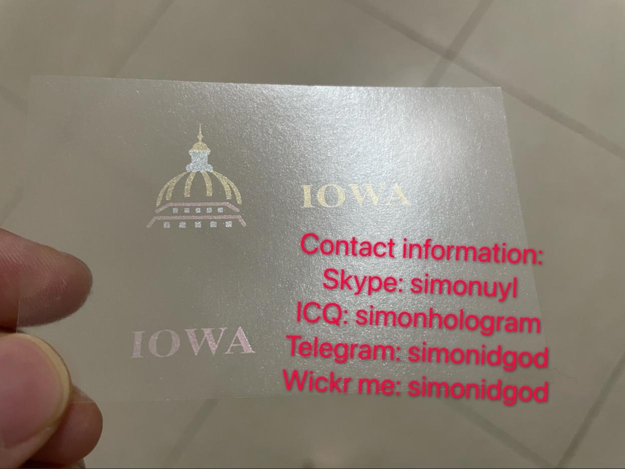 Iowa ID DL hologram ovi overlay sticker Iowa ID template