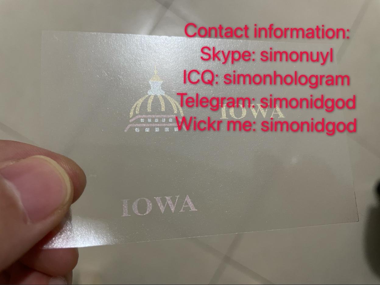 Iowa ID DL hologram ovi overlay sticker Iowa ID template 2