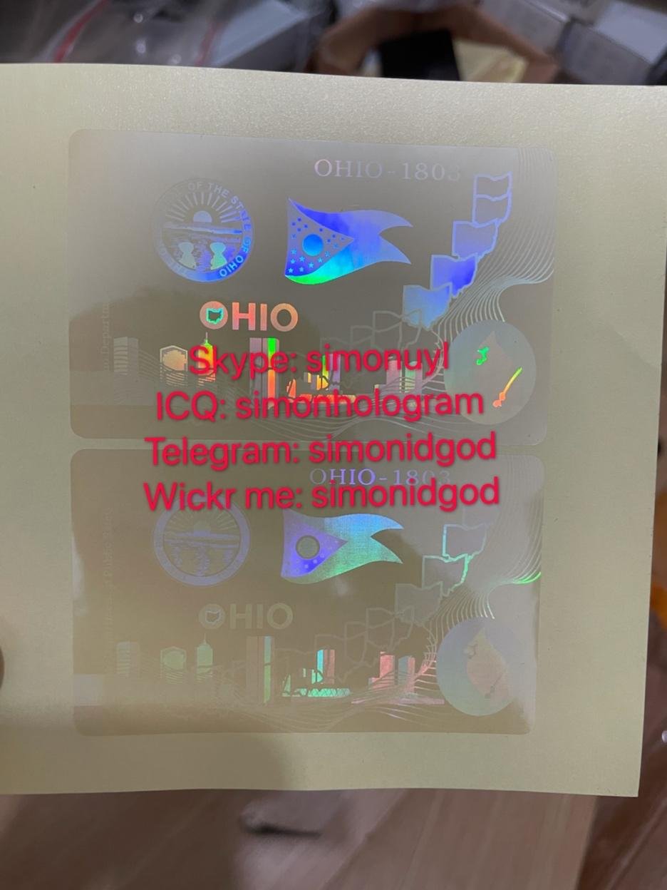 Ohio OH ID DL hologram overlay sticker Ohio ID template 3