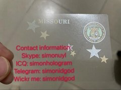 Missouri MO ID DL UV hologram overlay sticker Missouri ID template