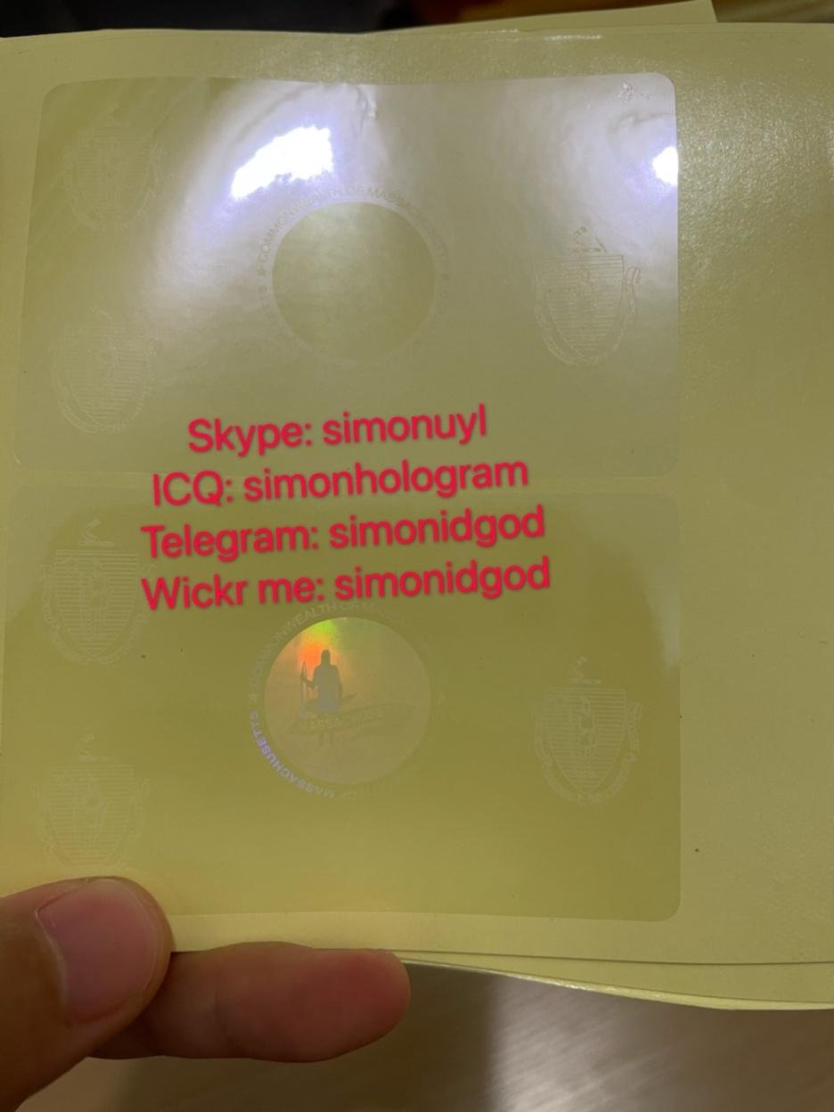 Massachusetts MA ID DL hologram overlay sticker UV Massachusetts ID template 4