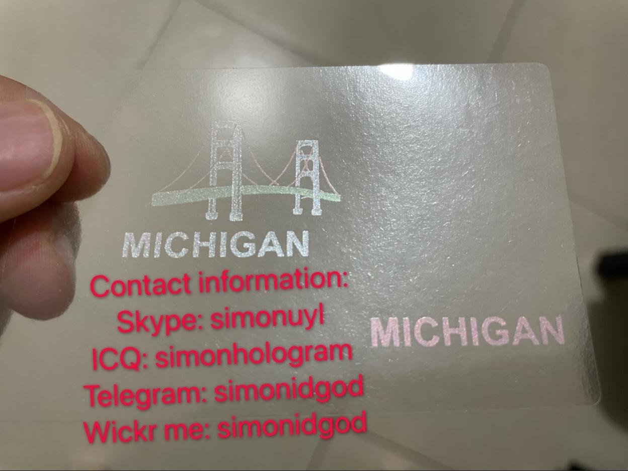 New Michigan MI hologram overlay OVI hologram sticker overlay for MI DL