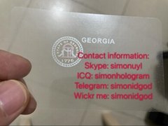GA Georgia hologram overlay with UV OVI hologram overlay sticker