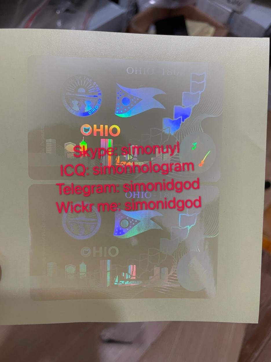 Ohio OH ID hologram sticker stick driver license hologram