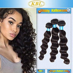 Unprocessed Brazilian Remy Human Hair Weft Loose Wave Virgin Hair 16"