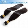 6A Peruvian Straight Hair Unprocessed Hair Weft Natural Black 16" 4