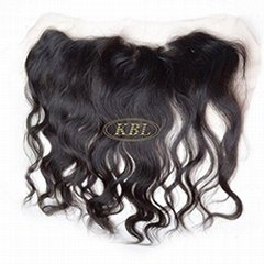 Brazilian Virgin Hair Deep Wavy Free Part Lace Frontal Closure with Bleached