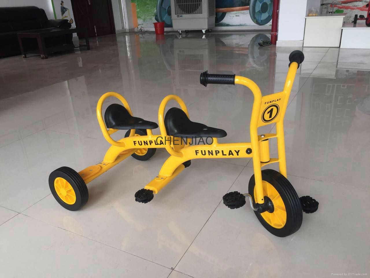 Preschool Nursery Child toy taxi kids tricycle with back seat