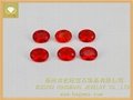 oval shape red colour glass stones