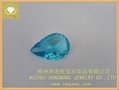 Bule large pear- shaped red glass stones