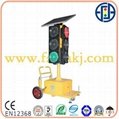 2m Height Four sides Moveable Solar LED Traffic Light 2