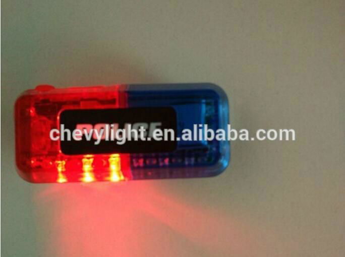 Policeman Shoulder Wear Red Blue Warning Light with Steel Clip 3