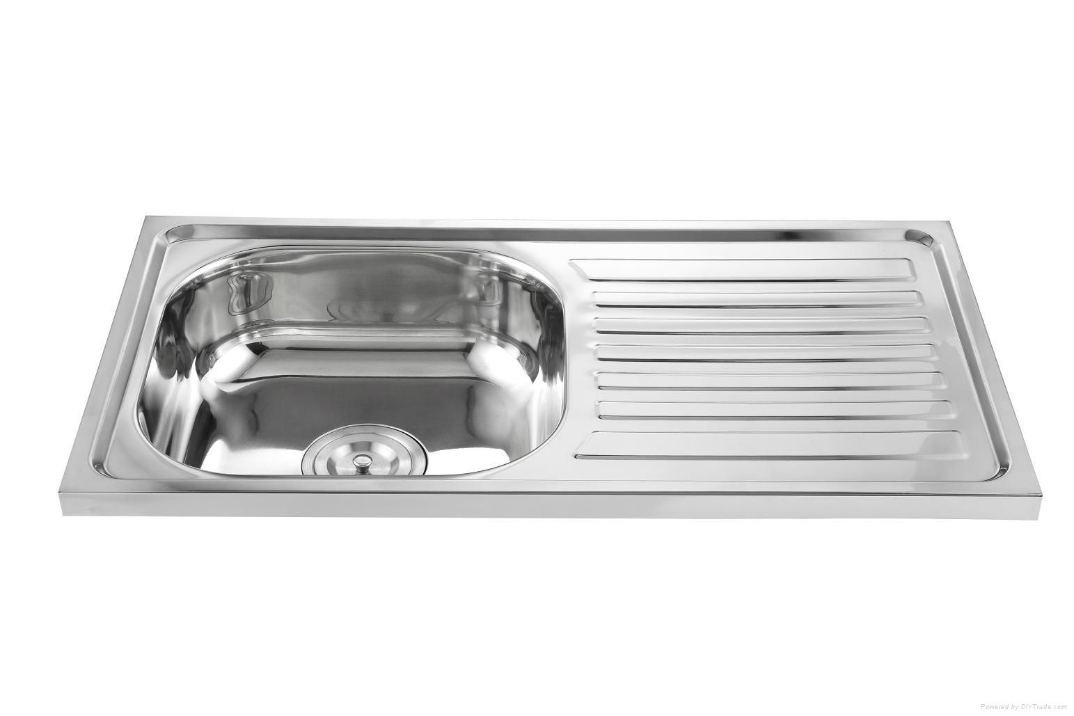 Hot sale standard stainless steel kitchen sink with drainboard WY-7540