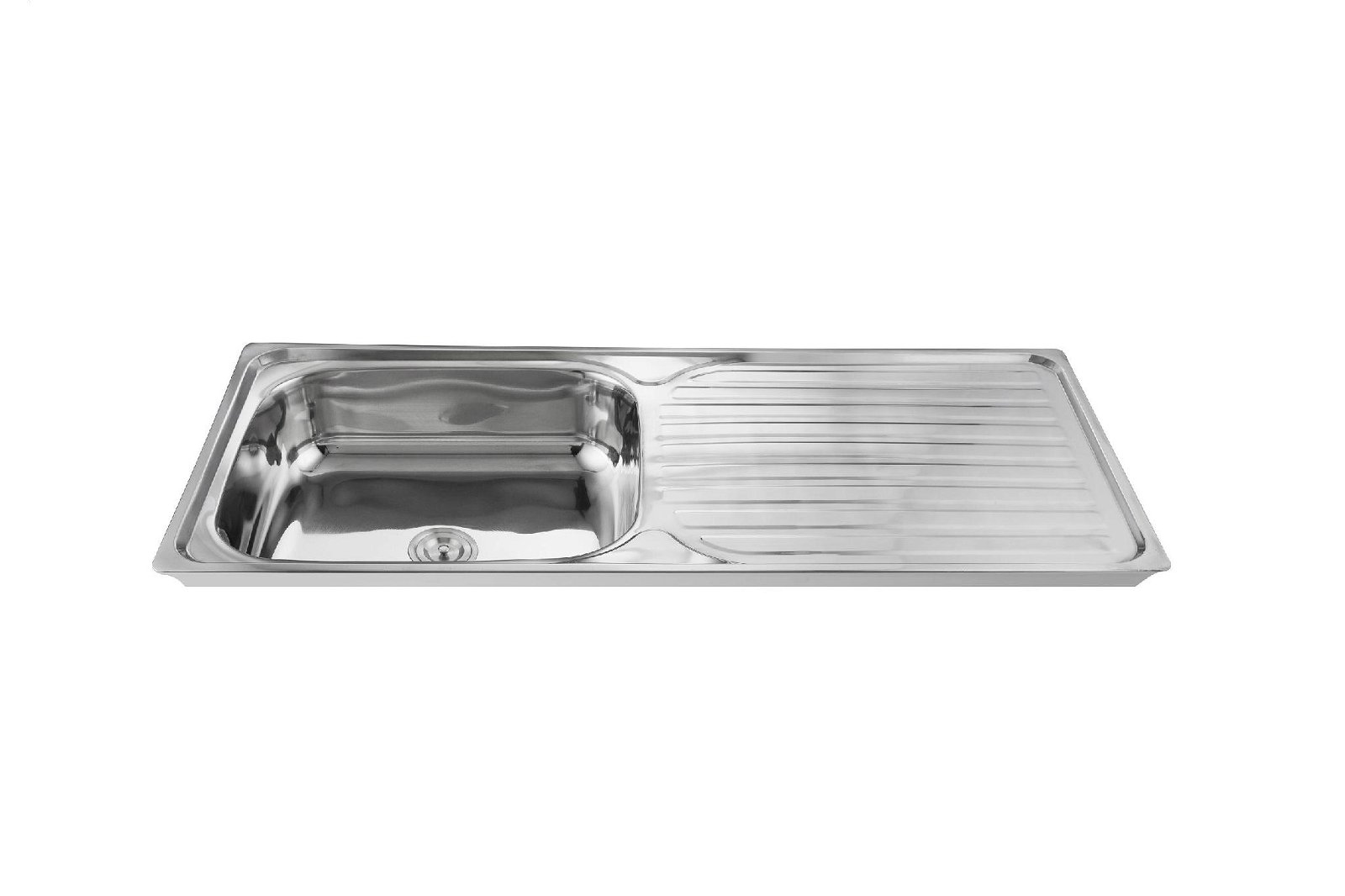 One piece finish wholesale single bowl sink with long drainboard WY-9643