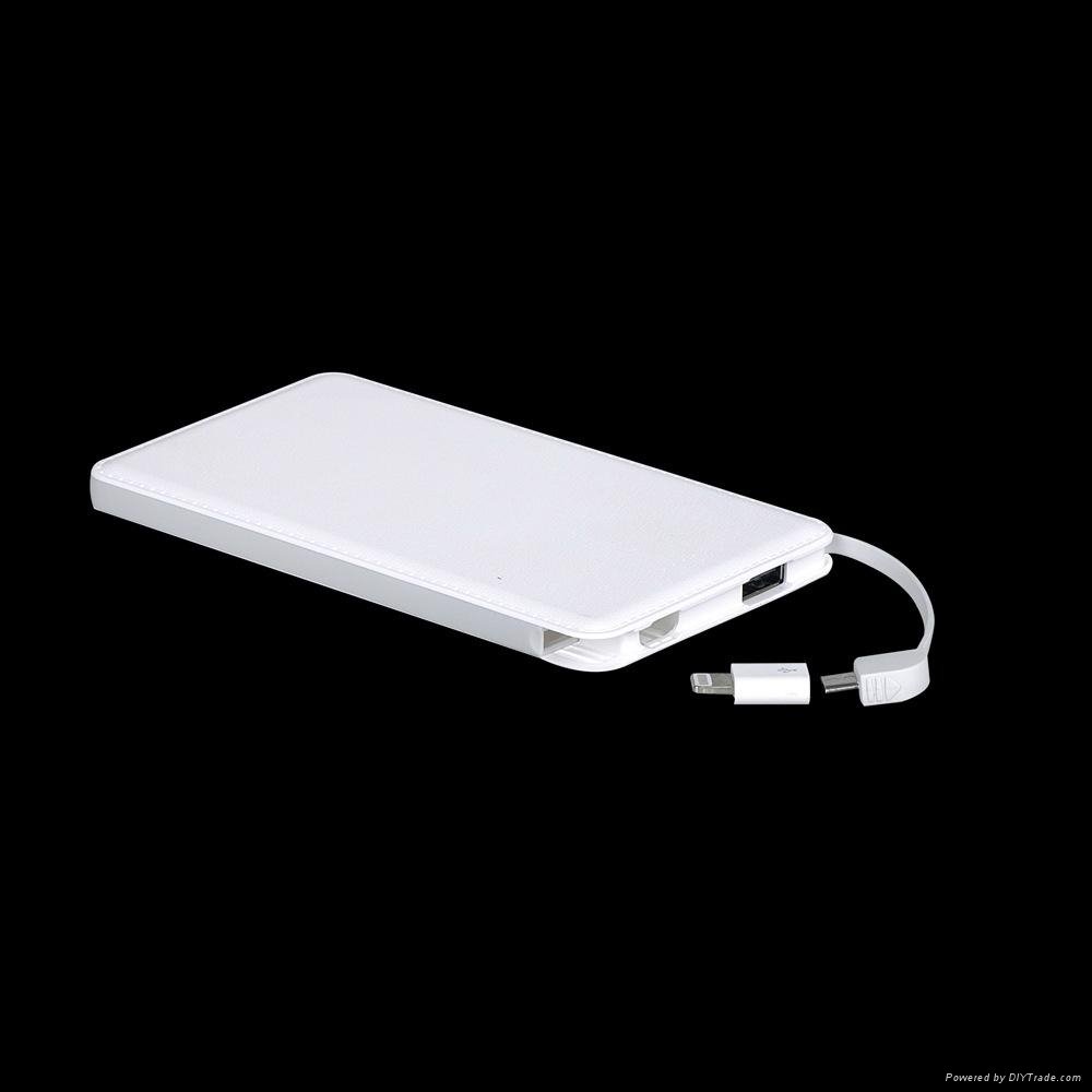 portable slim travel charge for iphone mobile phone polymer Power Bank 5000mAh