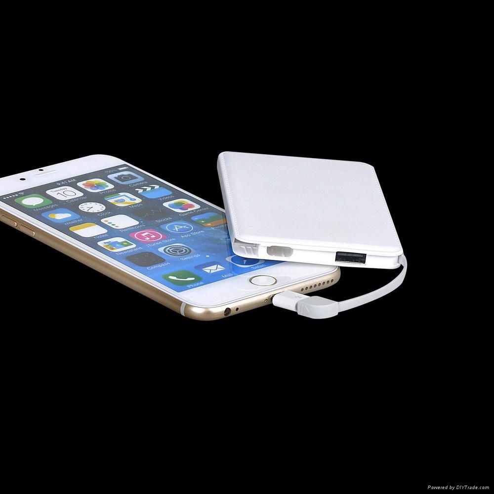 portable slim travel charge for iphone mobile phone polymer Power Bank 5000mAh 4