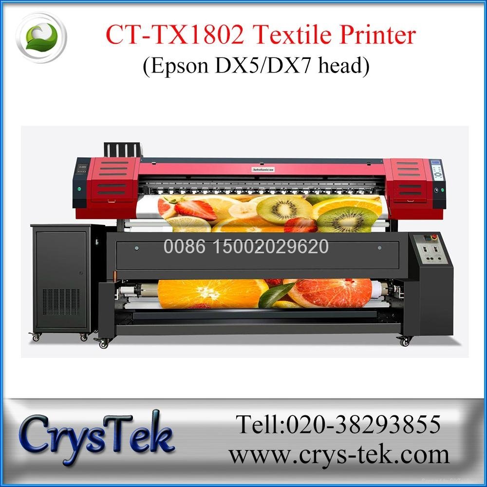 CrysTek CT-TX1802 textil printer sublimation printing machine with Epson dx5/dx7 3