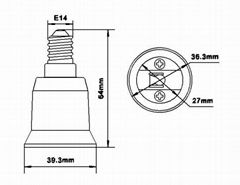 E14 to E27 lamp converter adapter CE