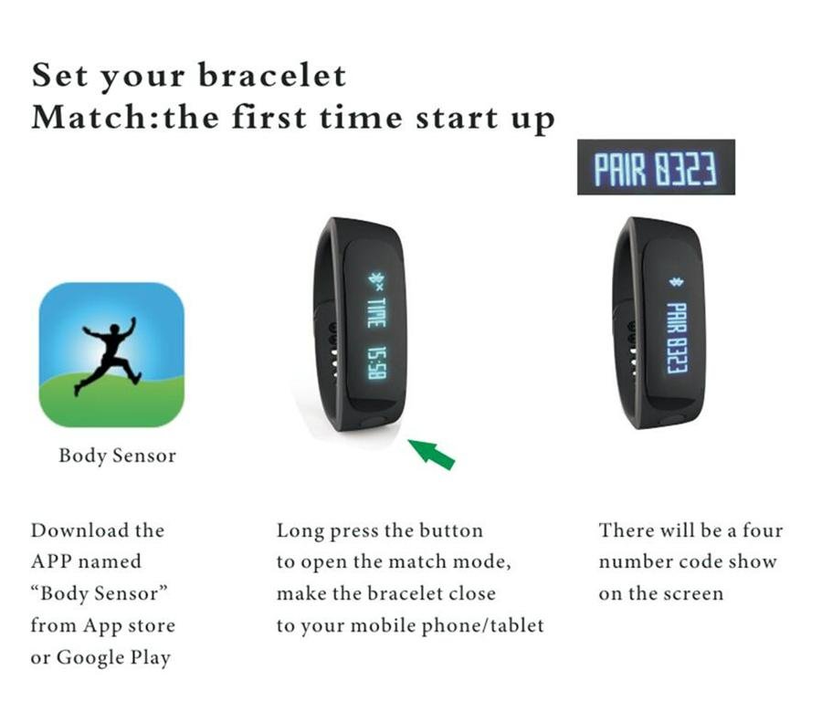 E02 Smart Bracelet Bluetooth Touch Screen Fitness Tracker Sleep Monitor Health  5