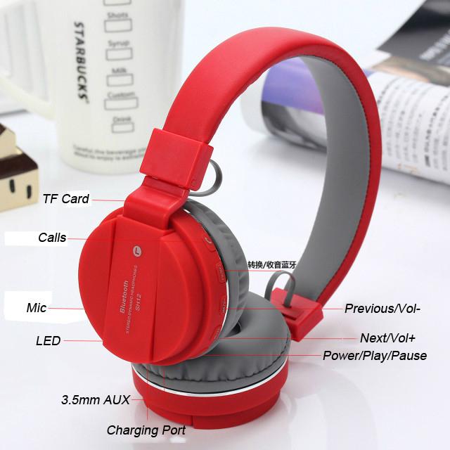 Fashion New Headband Wireless Stereo Sound Bluetooth Music Headphones Support TF 4