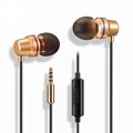 High quality In ear Earphones Music HiFi Headsets With Metal Stereo Earbuds 