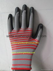 Stripe latexcoatedNyloyn wrinkle safety glove