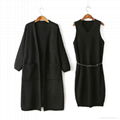 OEM Fashionable official lady sweater coat and dress sets