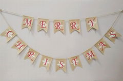 Factory direct sale burlap Christmas garland Christmas decoration