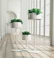 Uispair 100% Steel Floor Round Flower Pot for Modern Office Garden Decoration