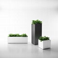 Uispair Square 100% Steel Garden Flower Planter for Modern Office Garden Decorat 1