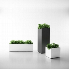 Uispair Square 100% Steel Garden Flower Planter for Modern Office Garden Decorat