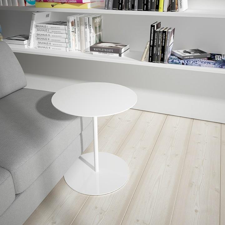 Uispair 100% Steel Round Plate Simple Modern Coffee Table Office Table 4